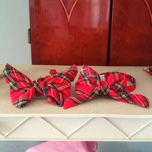 The foggy dog 2 small red plaid collars